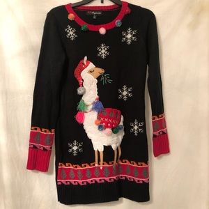 tacky Christmas sweater llama